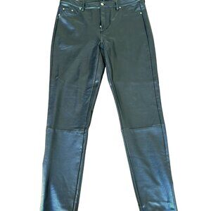 7 For All Mankind Faux Leather Skinny Pants | Size Large | Black Stretch